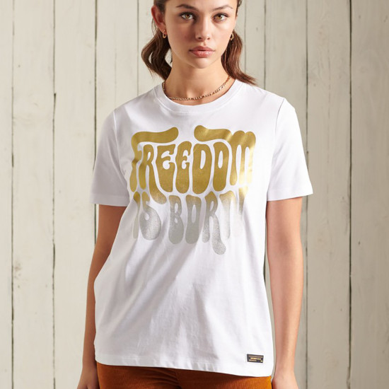 Superdry Γυναικεία κοντομάνικη μπλούζα  Military Narrative T-Shirt